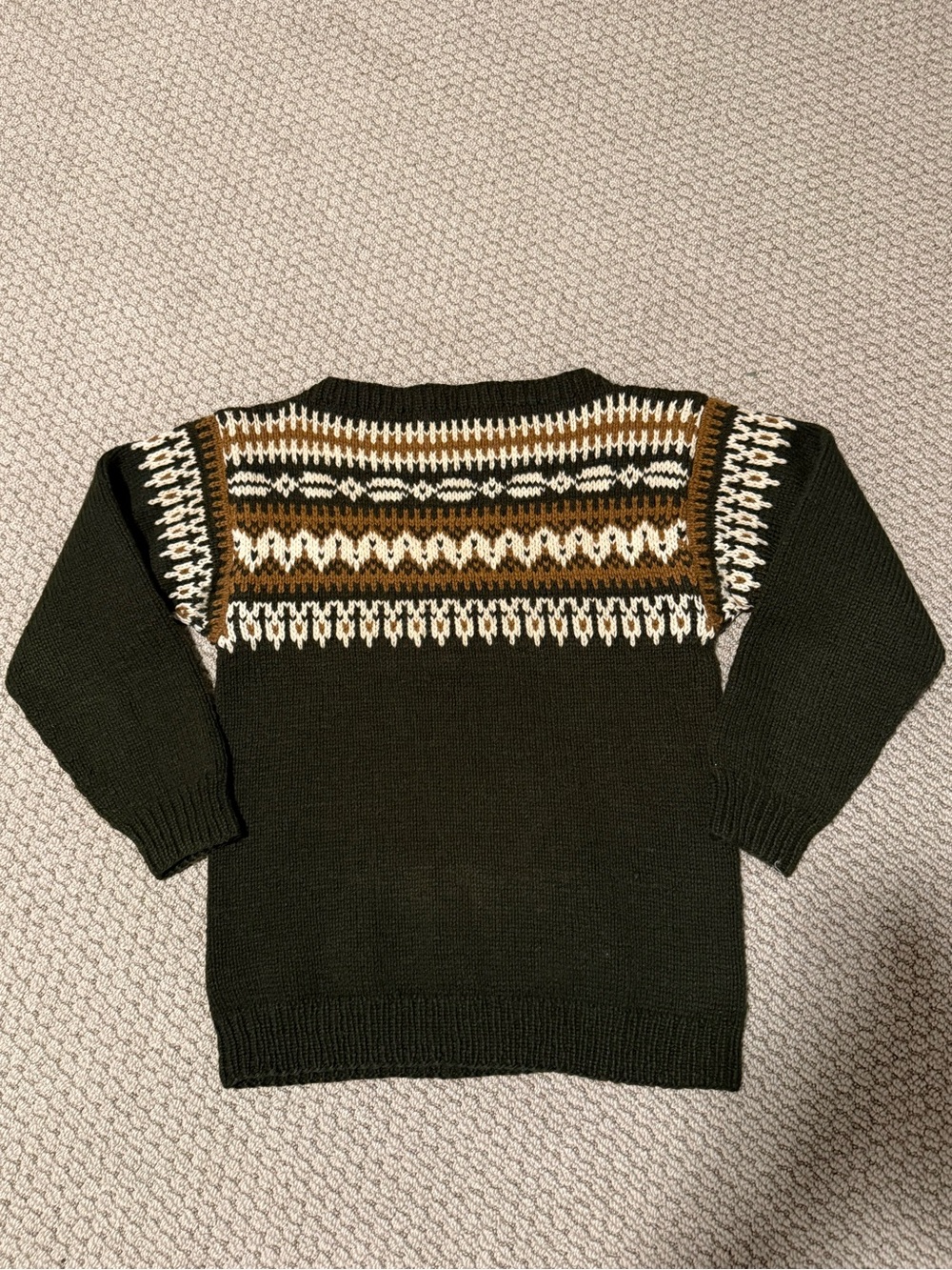Turi Green Fair Isle Pure Wool Sweater